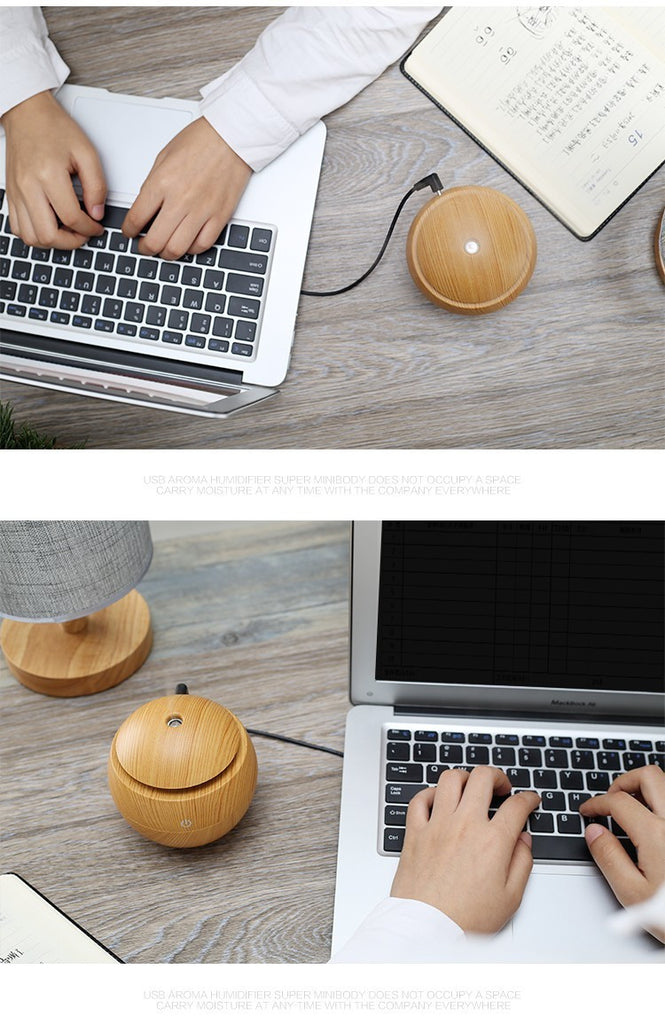 Essential Oil Diffuser 130ML LED Ultrasonic Cool Mist Aroma Air Humidifier USB Air Purifier for Office Home Bedroom Living
